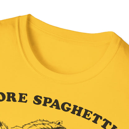 T-Shirt — "More Spaghetti Less Upsetti" Vintage Raccoon Graphic