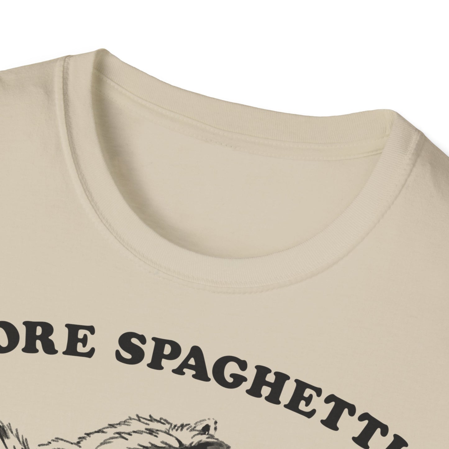 T-Shirt — "More Spaghetti Less Upsetti" Vintage Raccoon Graphic