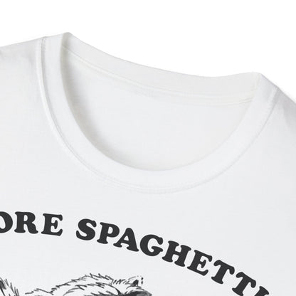 T-Shirt — "More Spaghetti Less Upsetti" Vintage Raccoon Graphic
